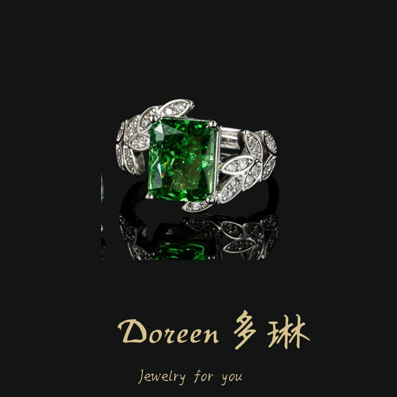 铜合金戒指 春日来信沙弗莱翠绿戒指XS1047