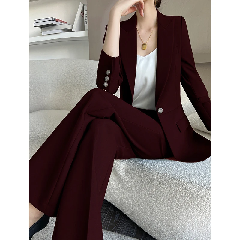 安可拉红西装套装职业高级感2025新款御姐范通勤总裁律师工作服秋