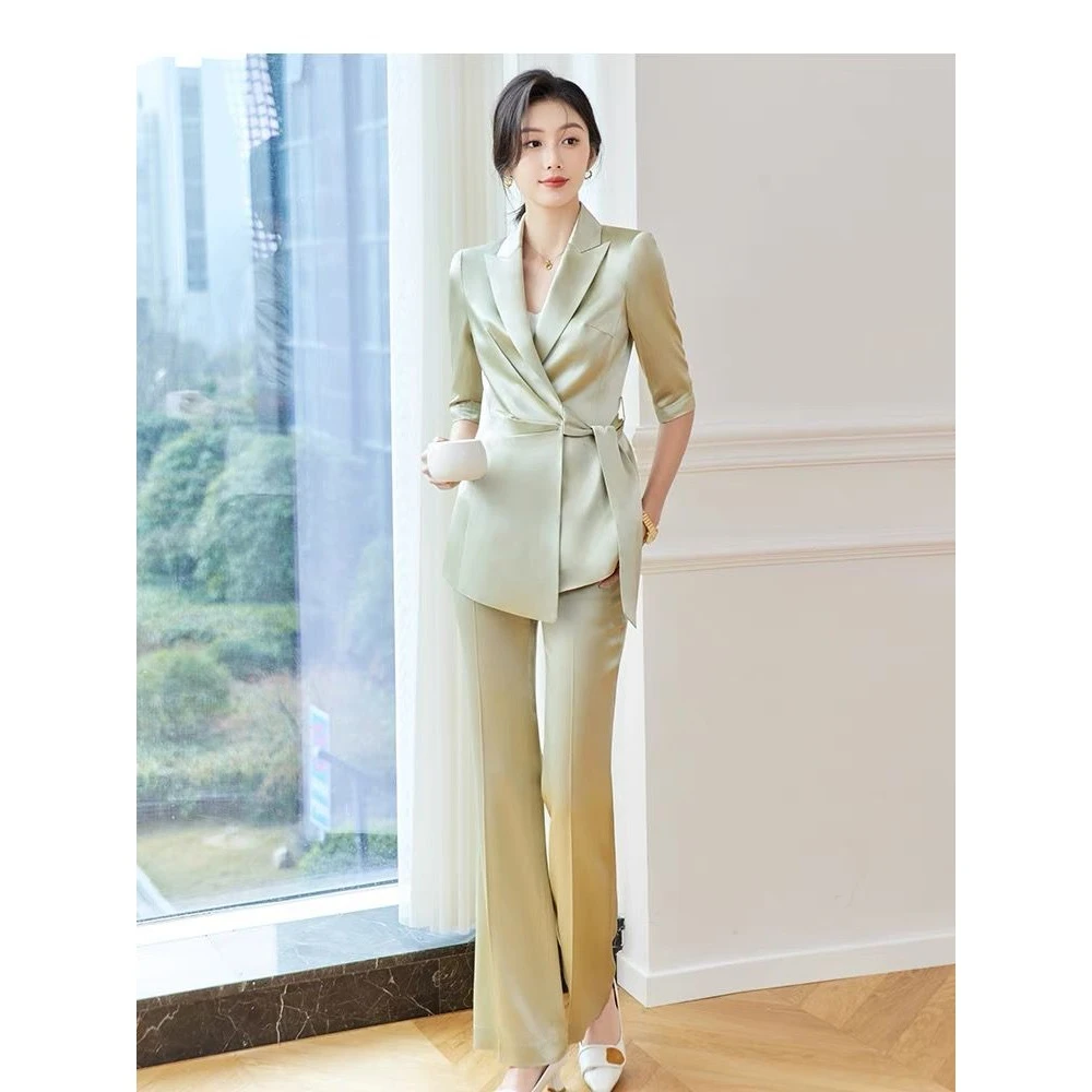 24夏季新款薄款中袖职业西装套装时尚高级感轻奢御姐范总裁西服