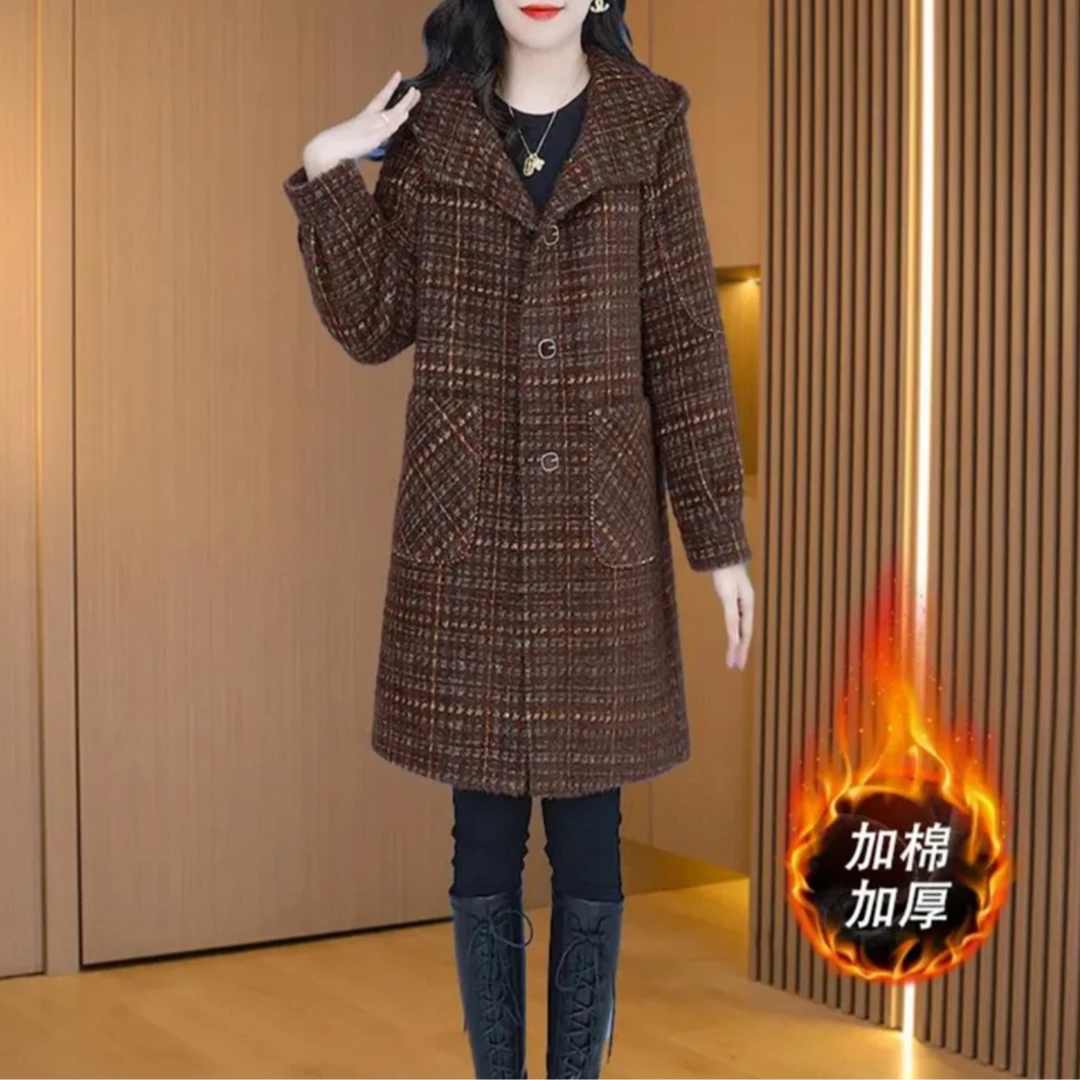 2024时尚气质韩版外套精致大衣减龄洋气中长款大衣外套