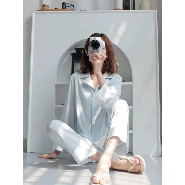 韩版春夏新款简约气质贴钻薄款长袖设计师款时尚套装