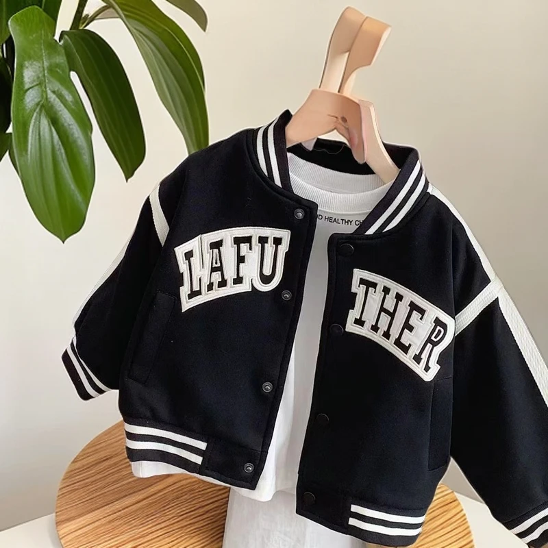 男童棒球服时髦春款2025款童装中小童儿童洋气双层宝宝帅气夹克