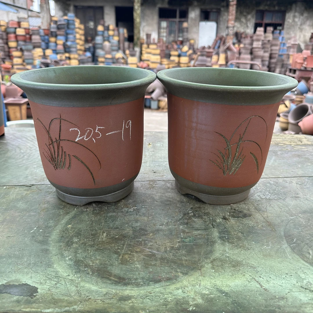 高金钟红色花盆20.5口径两个