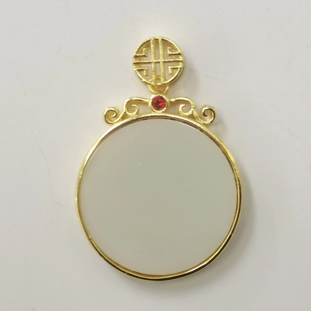 和田玉羊脂白圆牌吊坠赠链【多样性发其一】