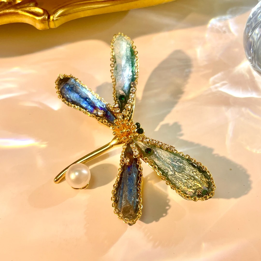 铜合金胸针 1149-蜻蜓重工彩色炫彩素款奢华