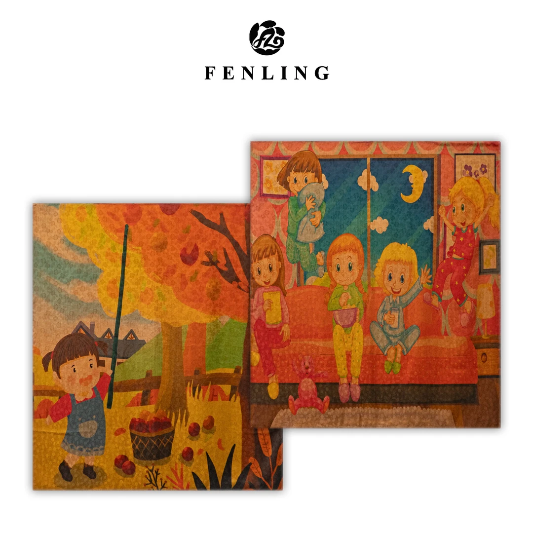 芬领-安徒生童话-桑蚕丝香云纱提花儿童被套135*150CM双面异图CD3