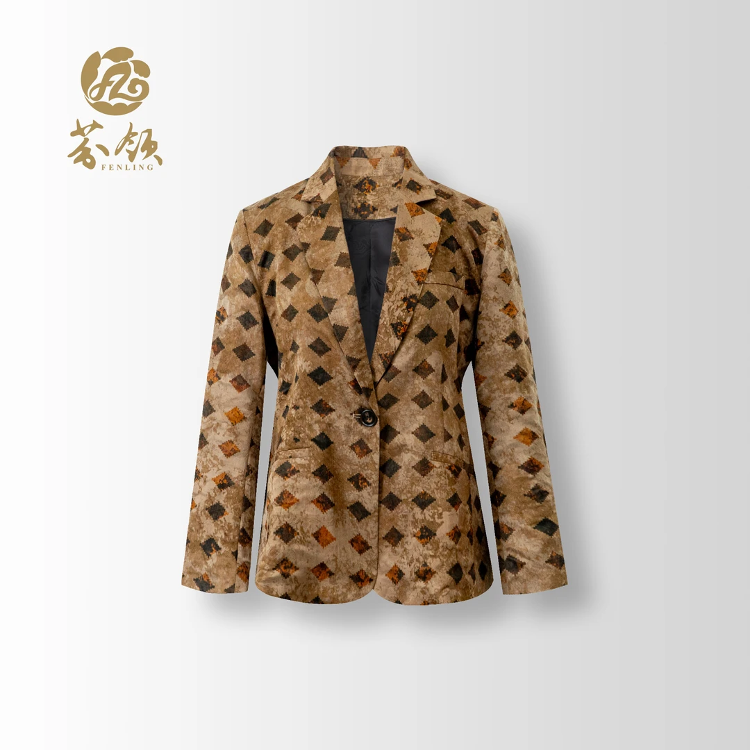 芬领-飒悦-桑蚕丝香云纱四经绞罗西装长袖外套百搭气质SY1636-SY1