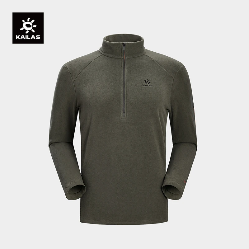 Kailas/凯乐石长袖弹力户外运动登山男款半开筒抓绒衣