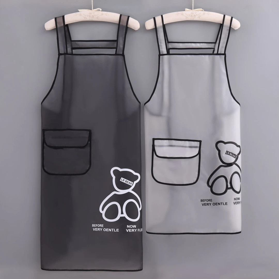 新款免洗防水防油透明围裙厨房成人做饭TPU围腰水产专用工作服