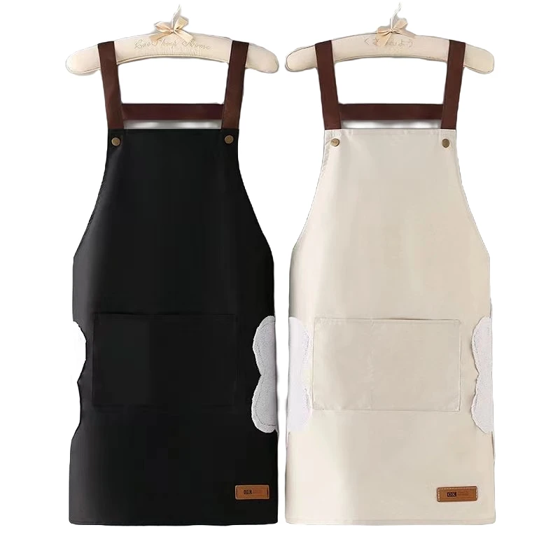 小个子防水防油男女厨房做饭围裙简约背带餐厅耐磨擦手工作服专用