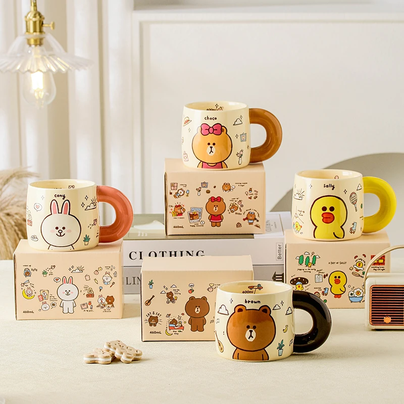 【小兰专属】陶瓷餐具LINE系列460ml大肚马克杯彩盒装