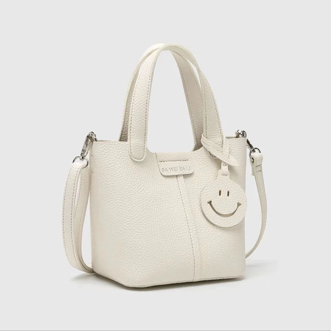 A932  子母笑脸菜篮子包女百搭简约韩版单肩斜跨包sw