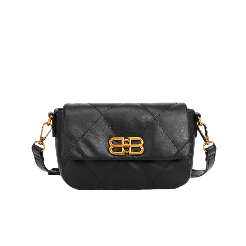 黑色绣线包大菱格链条单肩包女百搭斜挎包60151 sw