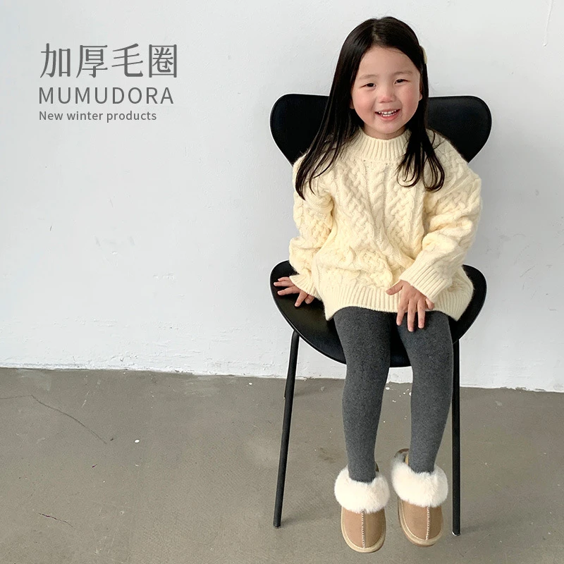 冬季儿童打底裤加厚毛圈女童连裤袜婴儿袜子保暖春秋洋气针织百搭