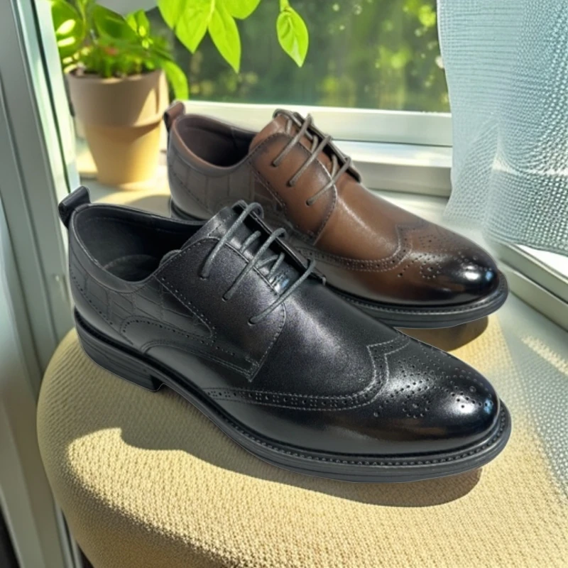 A28-B61602-2男士商务头层牛皮男士皮鞋英伦大气风格休闲男皮鞋