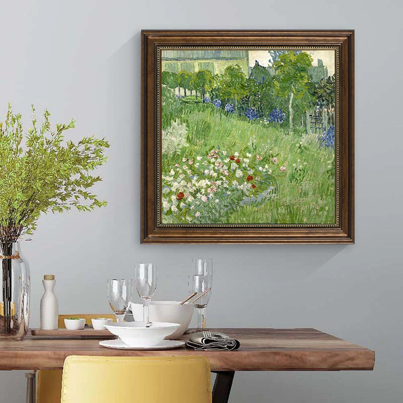 新房子墙壁挂画美式装饰画客厅壁画带框无打孔餐厅背景墙油画横款