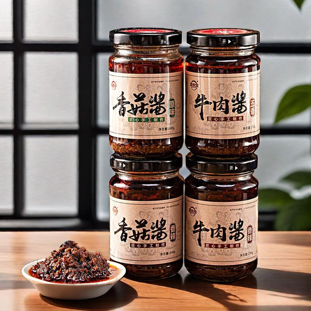 牛肉酱香菇酱瓶装下饭下菜辣椒酱手工酱料鲜香调味酱拌面火锅蘸料