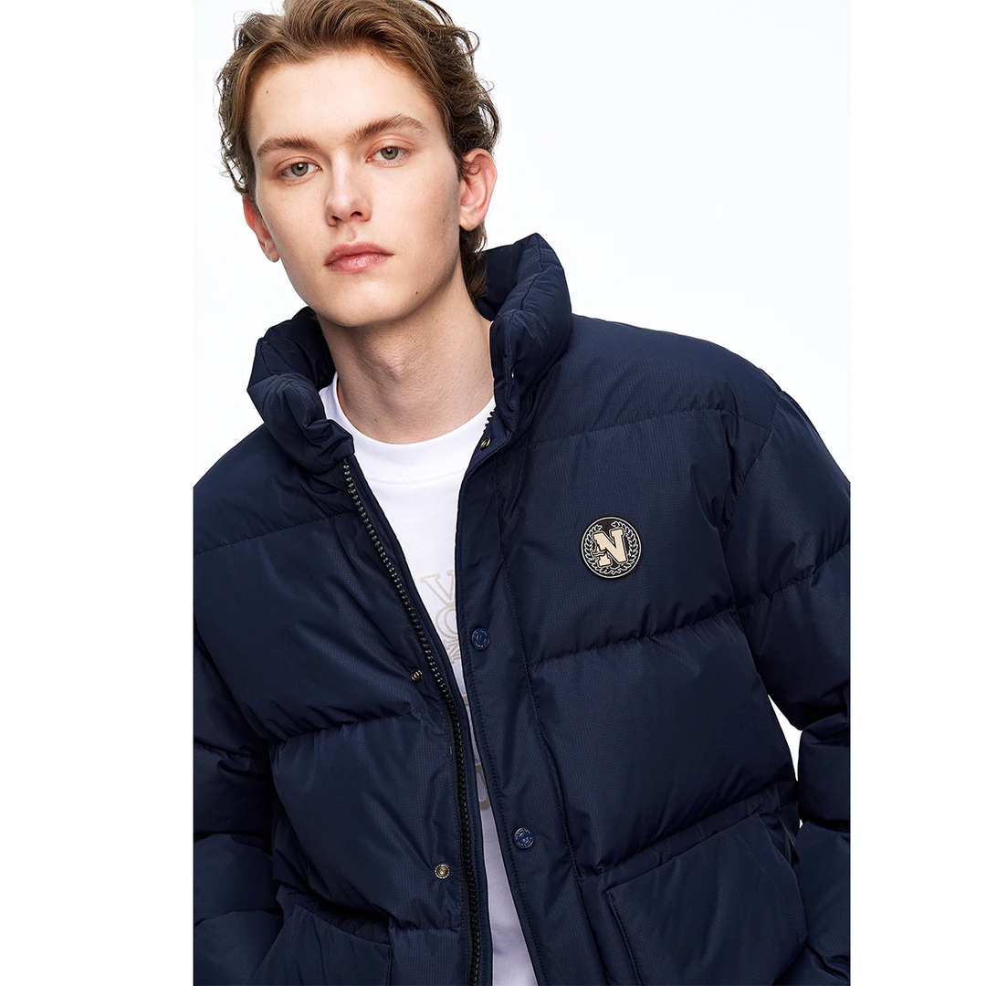 [90白鸭绒]navigare意大利小帆船冬季立领羽绒服男女同款潮流短装