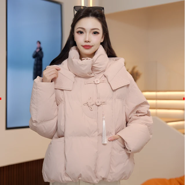 YAYA/鸭鸭2024新休闲国风女士秋冬鸭绒中长款羽绒服YE4B705885L