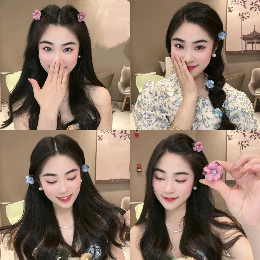 春日樱花抓夹刘海夹甜美精致高级感刘海侧边夹可爱超仙小抓夹