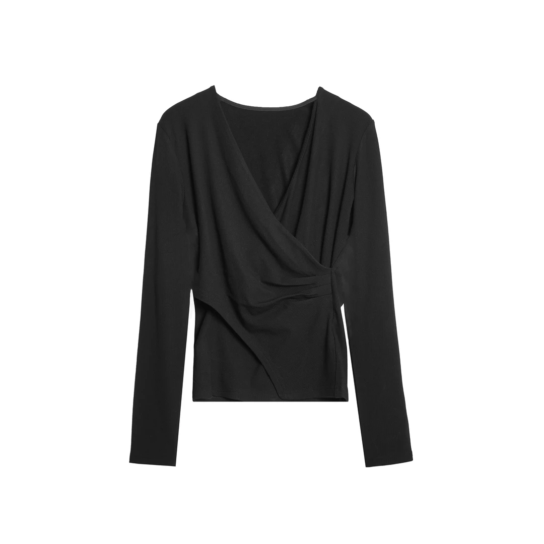 包迦长袖针织衫毛衣茶歇领针织衫YLS9115659