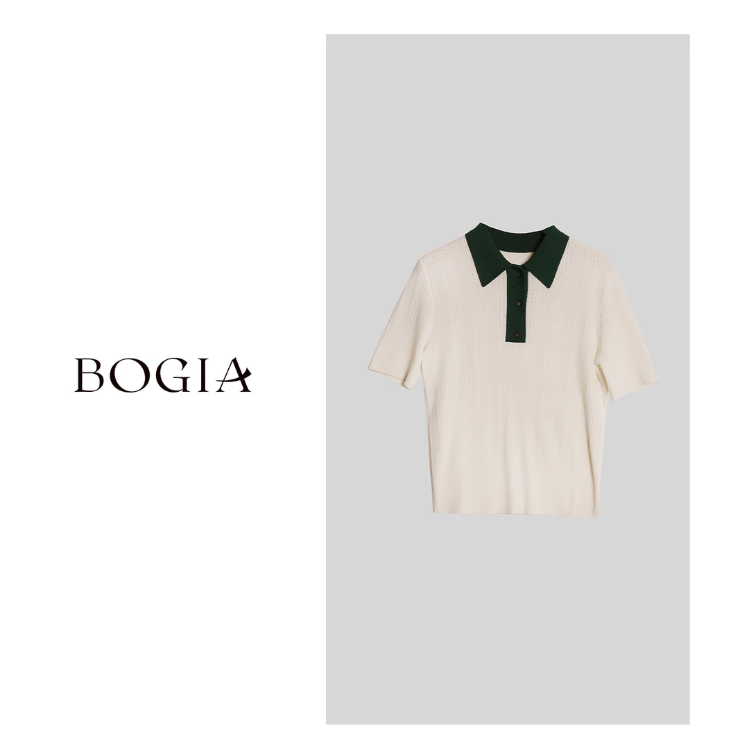 包迦撞色领针织衫YLZ9215744