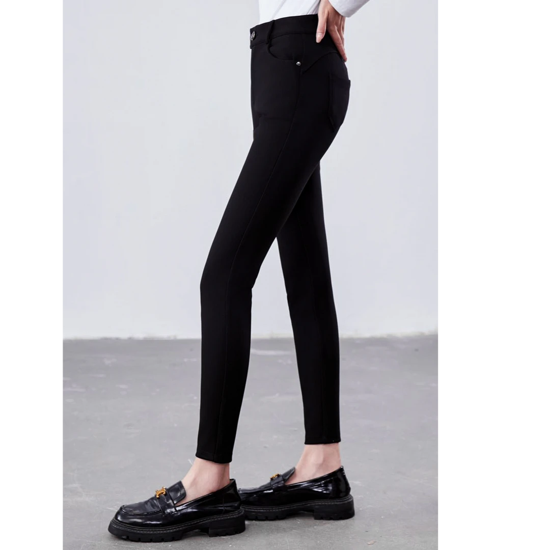 POPULARYW【汀岛】Z·R上品屋 秋冬高腰弹力修身九分小脚裤小黑裤
