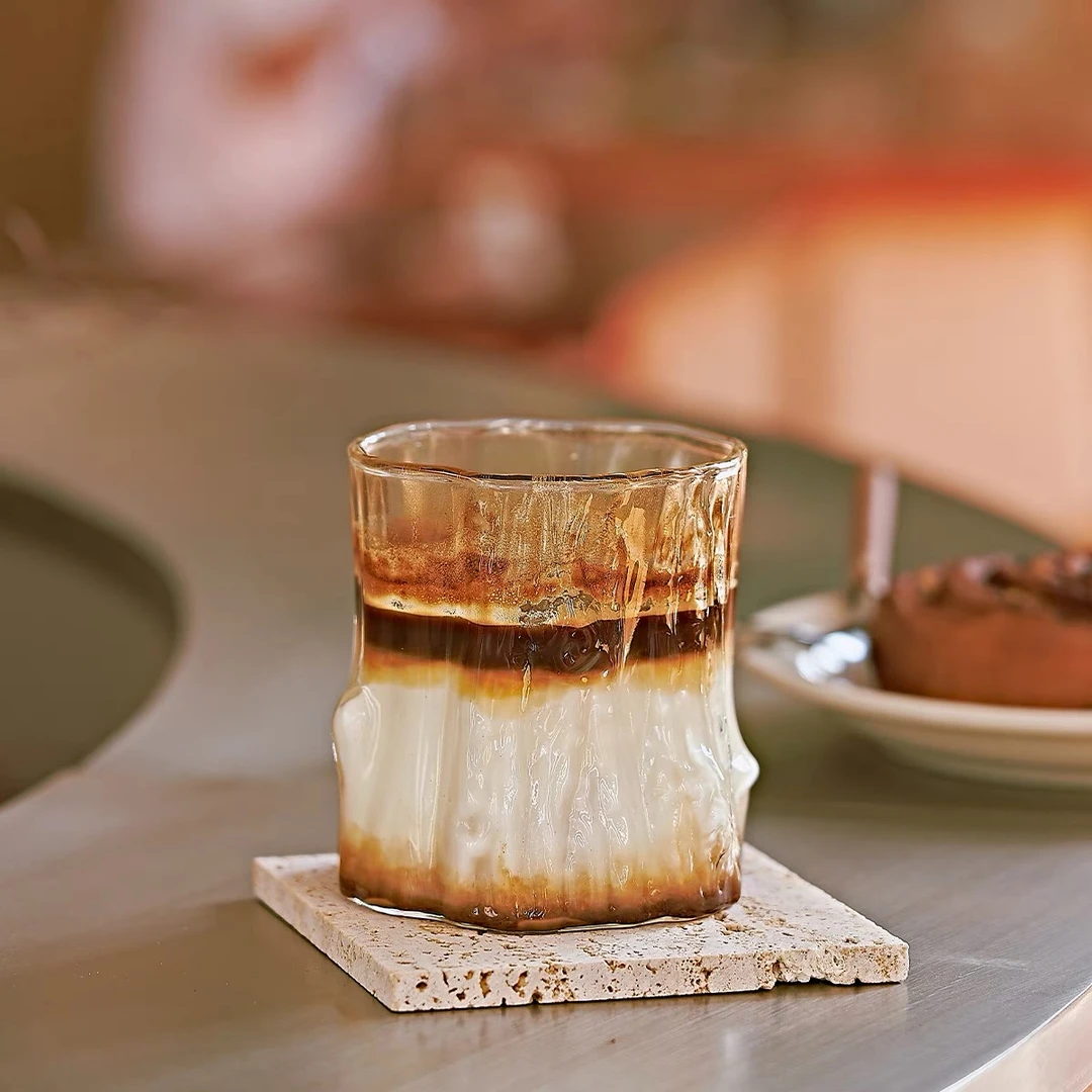 Dirty咖啡杯冰美式日式高硼硅小众高级感透明玻璃杯牛奶拿铁杯子