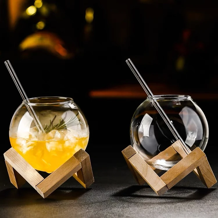 新款月球杯圆球创意鸡尾酒杯组合套装氛围感酒杯ins玻璃杯果汁杯