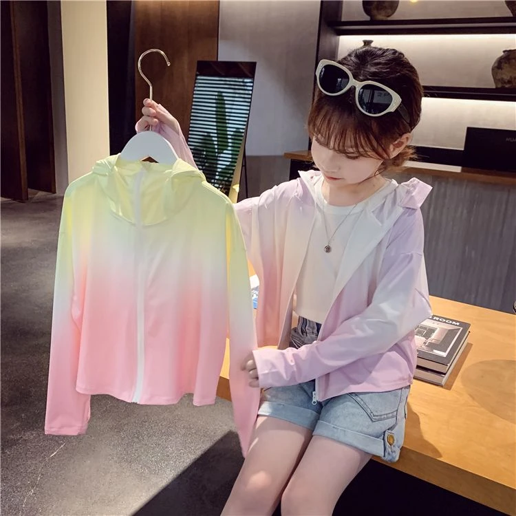 【UPF50+】儿童防晒衣防紫外线夏季轻薄冰丝外套透气连帽防晒服