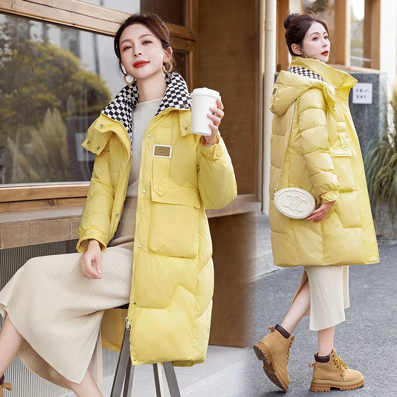 冬季2023新款中长款活帽羽绒服时尚羽绒服女小个子加厚韩版外套潮