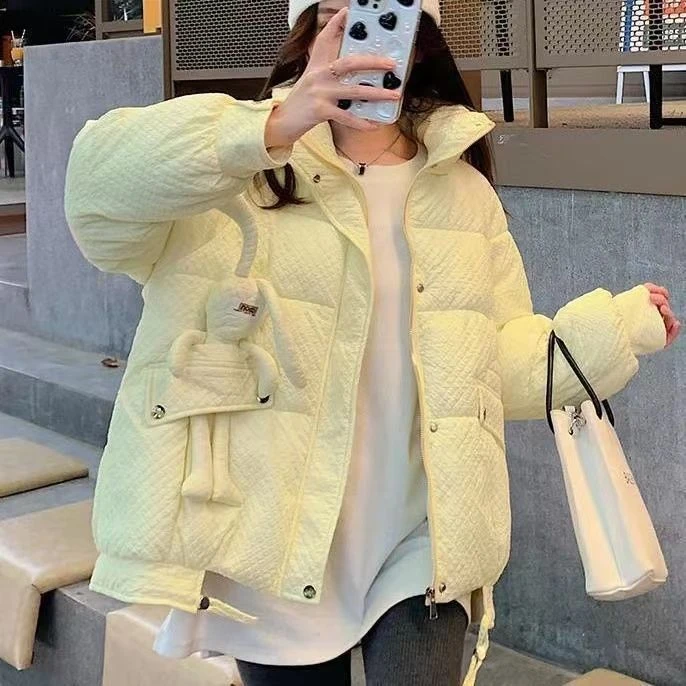 小兔子2023年新款设计感小众宽松短款学生百搭羽绒服加厚冬外套女