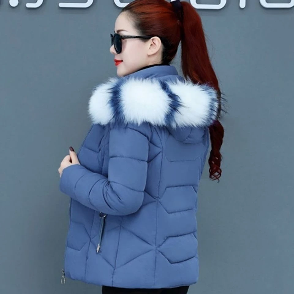 羽绒服女短款2023冬季新款保暖毛领羽绒服短款外套修身百搭羽绒服