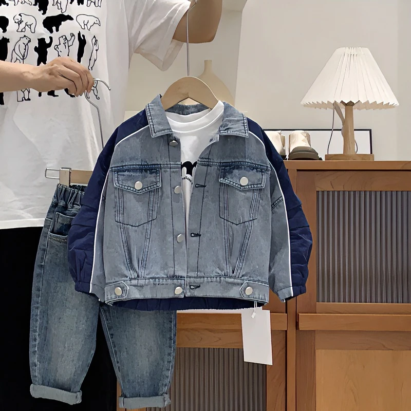 【2023秋】儿童秋季牛仔拼接潮流外套59365