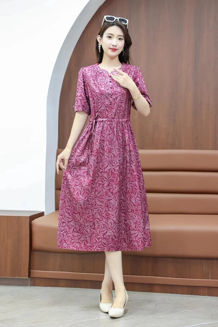 4599 夏季大码收腰显瘦女人味连衣裙时尚