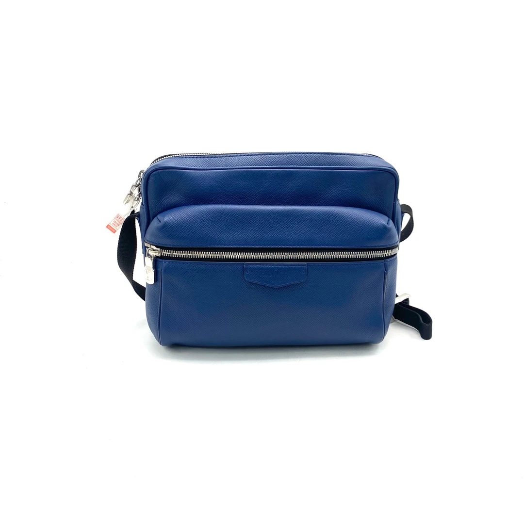 95新 LouisVuitton/路易威登 蓝色全皮outdoor邮差包lv男包 26/20