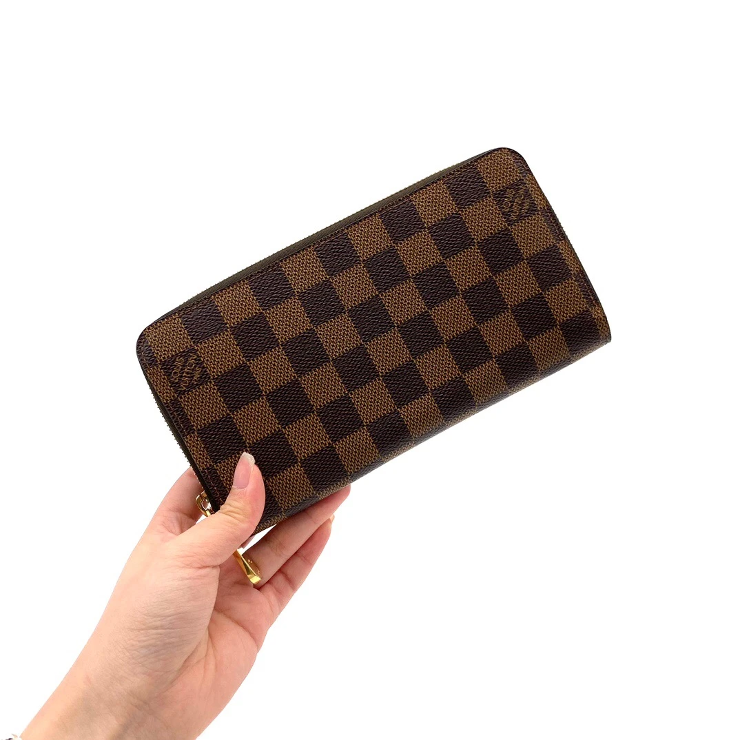 95新 LouisVuitton/路易威登 男士 棕棋盘格拉链钱包 尺寸20/10
