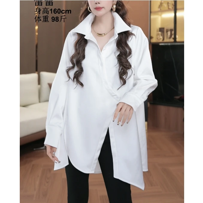 【鑫蕾】加绒保暖百搭斜扣开衫设计感衬衣28318