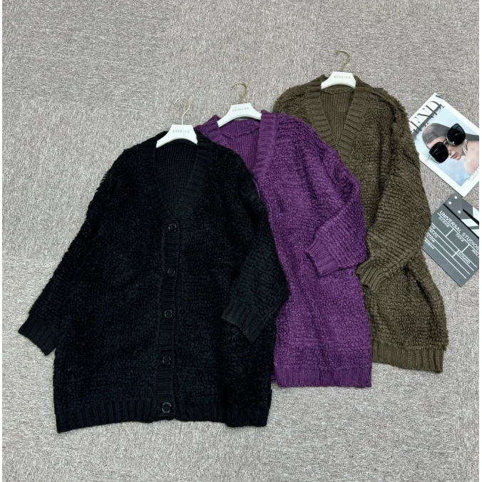 【鑫蕾】懒洋洋开衫时尚毛衣（衣长80/胸围136）8392