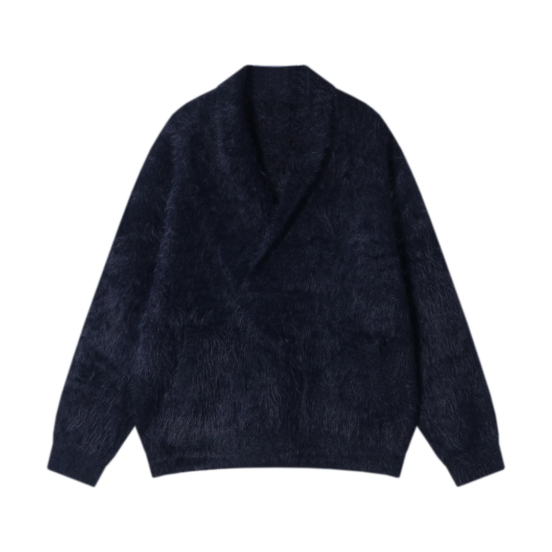 秋冬季新款时尚个性V领设计感气质毛衣慵懒风简约高级感针织衫