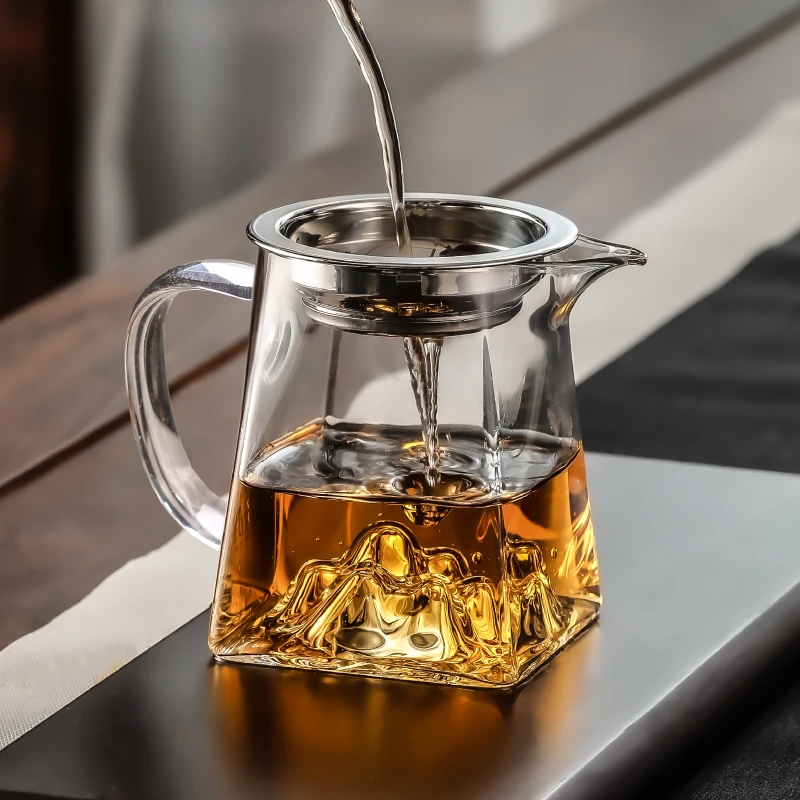 耐热高温玻璃公道杯带茶漏过滤分茶器大容量加厚玻璃公杯泡茶杯