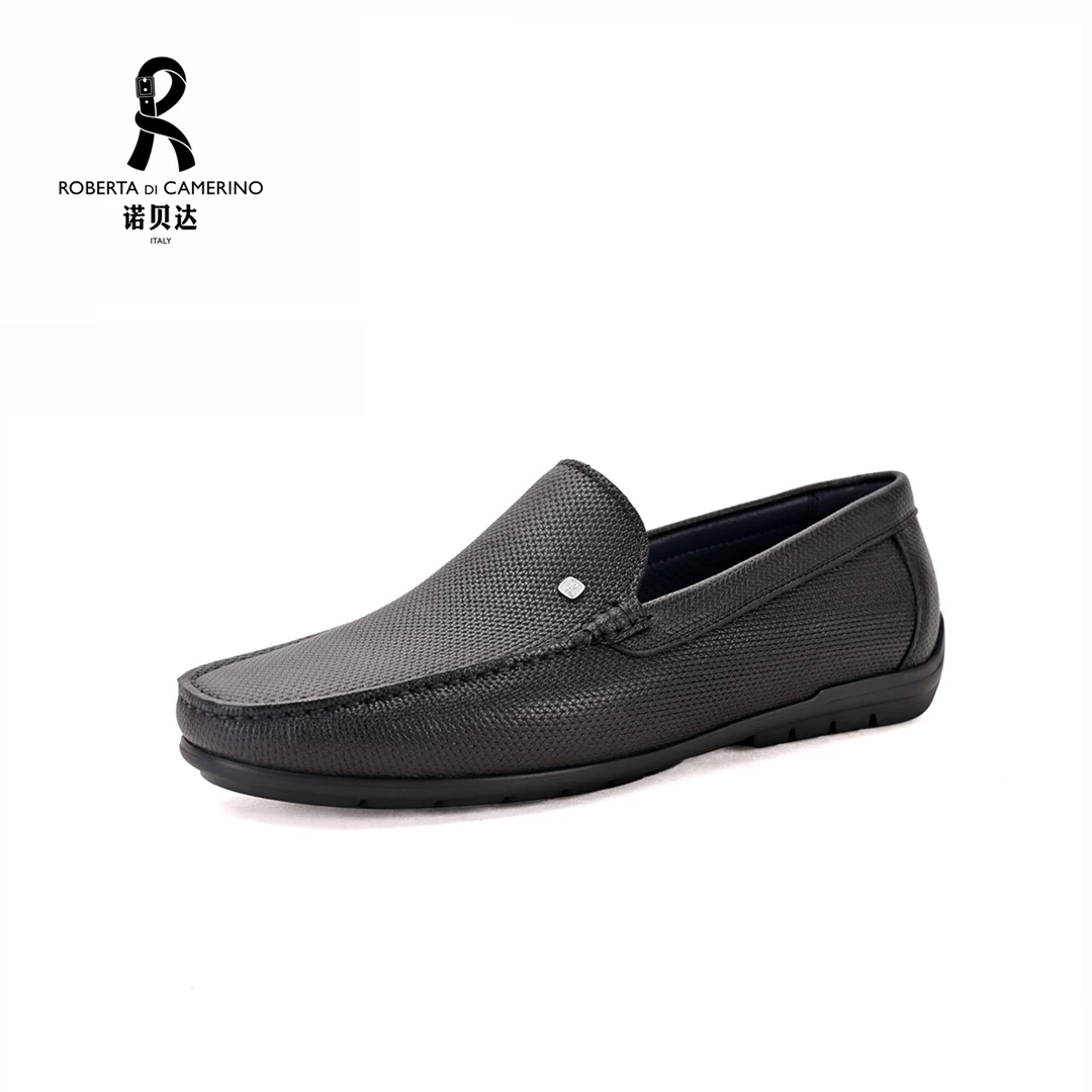 男士夏季透气舒适时尚真皮商务休闲鞋套脚乐福鞋驾车鞋SRN28075