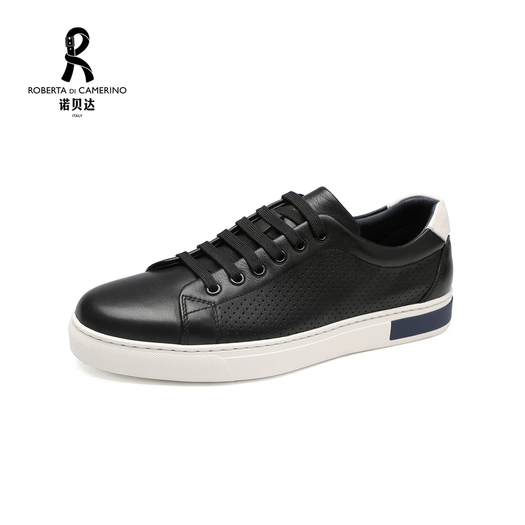 【专柜同款】诺贝达男士休闲板鞋夏季冲孔时尚休闲男鞋SRT68912