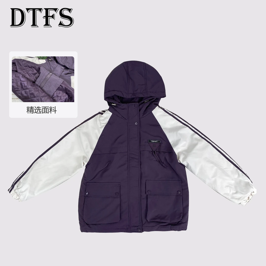 韩版加绒加厚冲锋衣女2024新款防风保暖连帽休闲通勤百搭外套0052