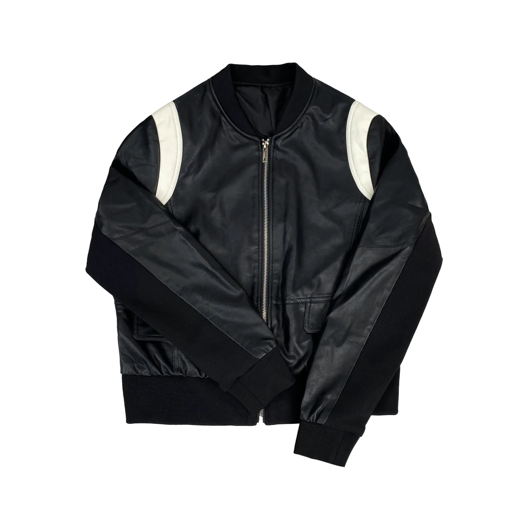 2024新款黑色皮高级感潮牌美式机车小个子衣夹克棒球服外套2308
