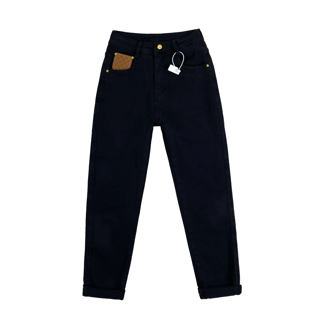 2024春季款欧货高弹潮流百搭宽松显瘦高腰哈伦裤牛仔裤修身6019