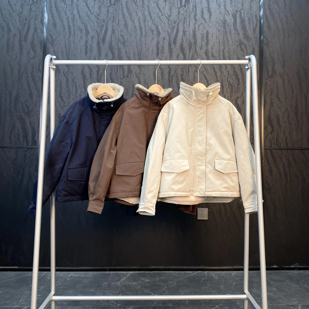 欧货立领宽松棉服女小个子冬季抽绳下摆加厚短款派克服外套38171