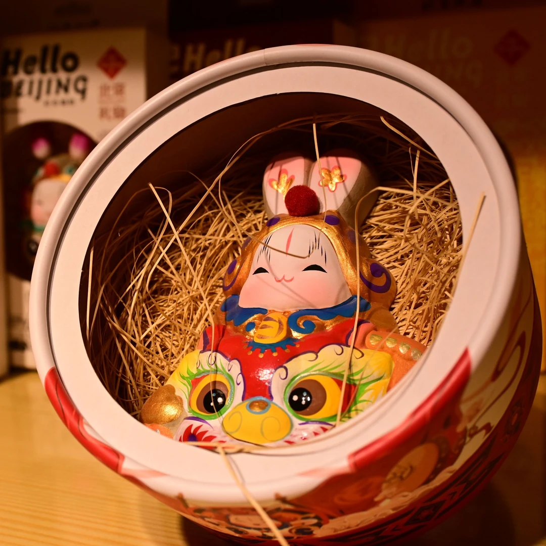北京特色文创兔儿爷手工艺品泥塑桌面摆件好运兔节日吉祥物伴手礼