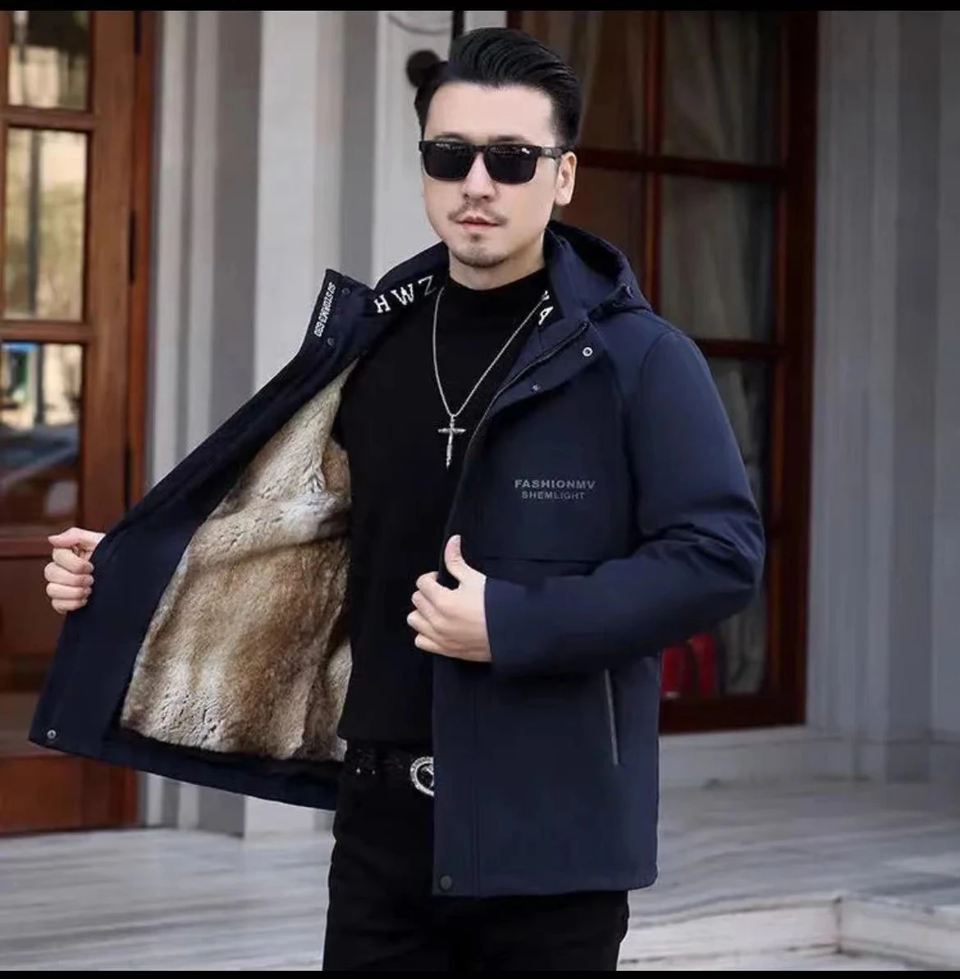 FQ时尚休闲男款小字母派克服 可拆帽 派克 赠送护毛里衬