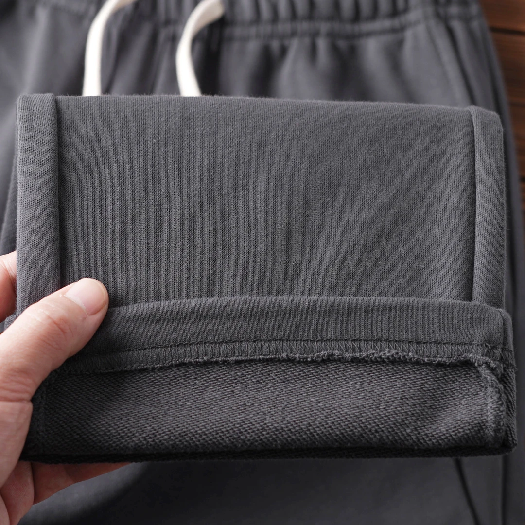 340g春夏季毛圈棉特宽松运动九分裤 碳灰色简约亲肤舒适休闲长裤